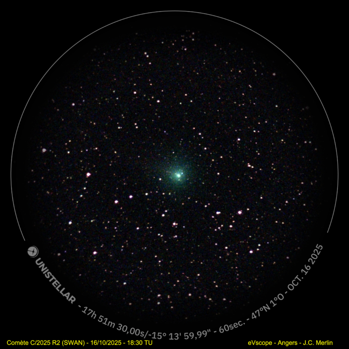 Comète C/2025 R2 (SWAN) le 16 octobre 2025