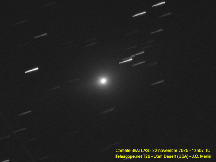Comète 3I/ATLAS le 22 novembre 2025