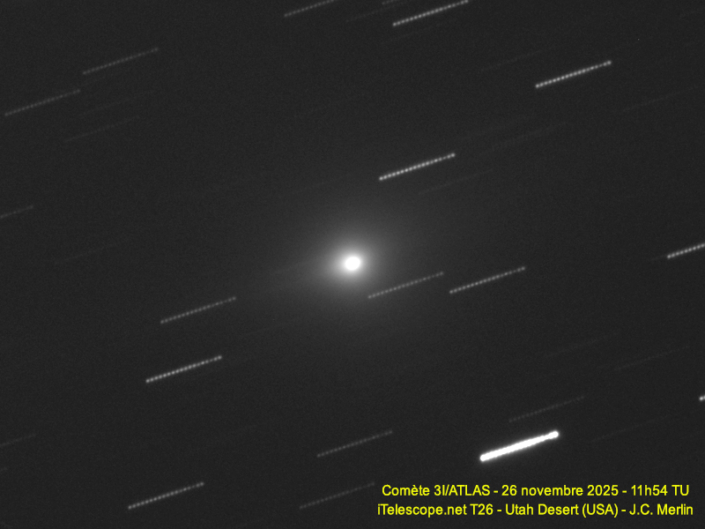Comète 3I/ATLAS le 26 novembre 2025