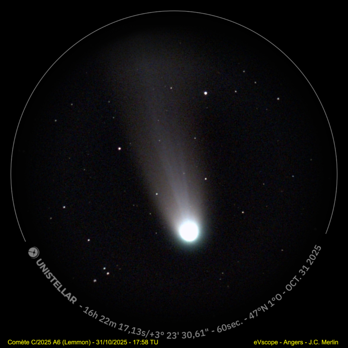 Comète C/2025 A6 (Lemmon) le 31 octobre 2025