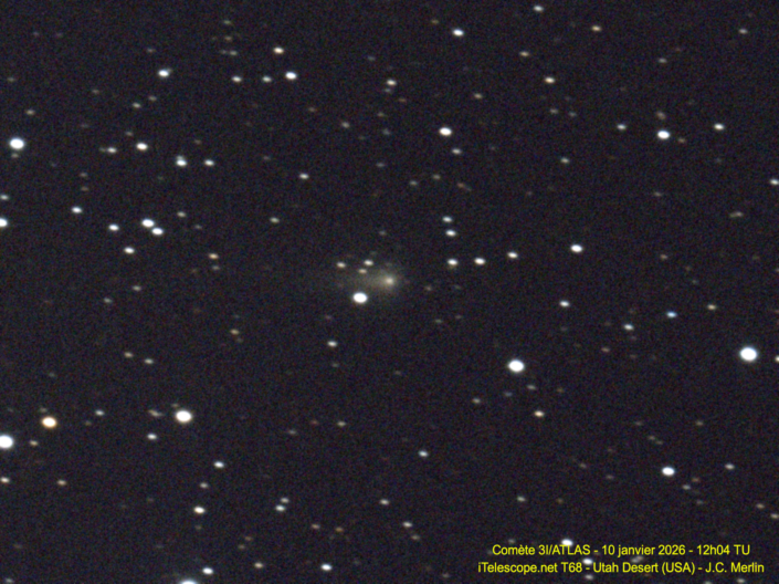 Comète 3I/ATLAS le 10 janvier 2026