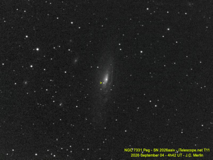 Supernova 2026aaiv dans NGC 7331 (Peg) le 04 septembre 2026