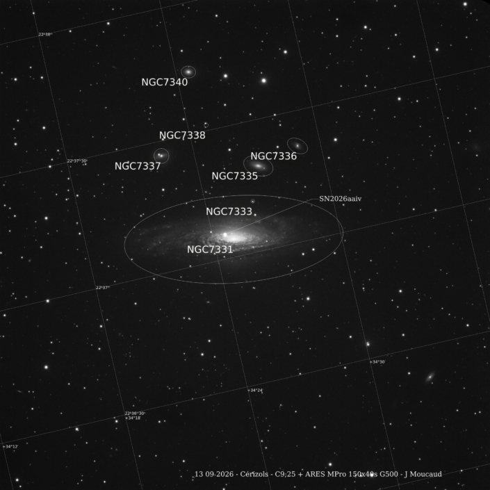 NGC 7331 et SN2206aaiv le 13 09 2026
